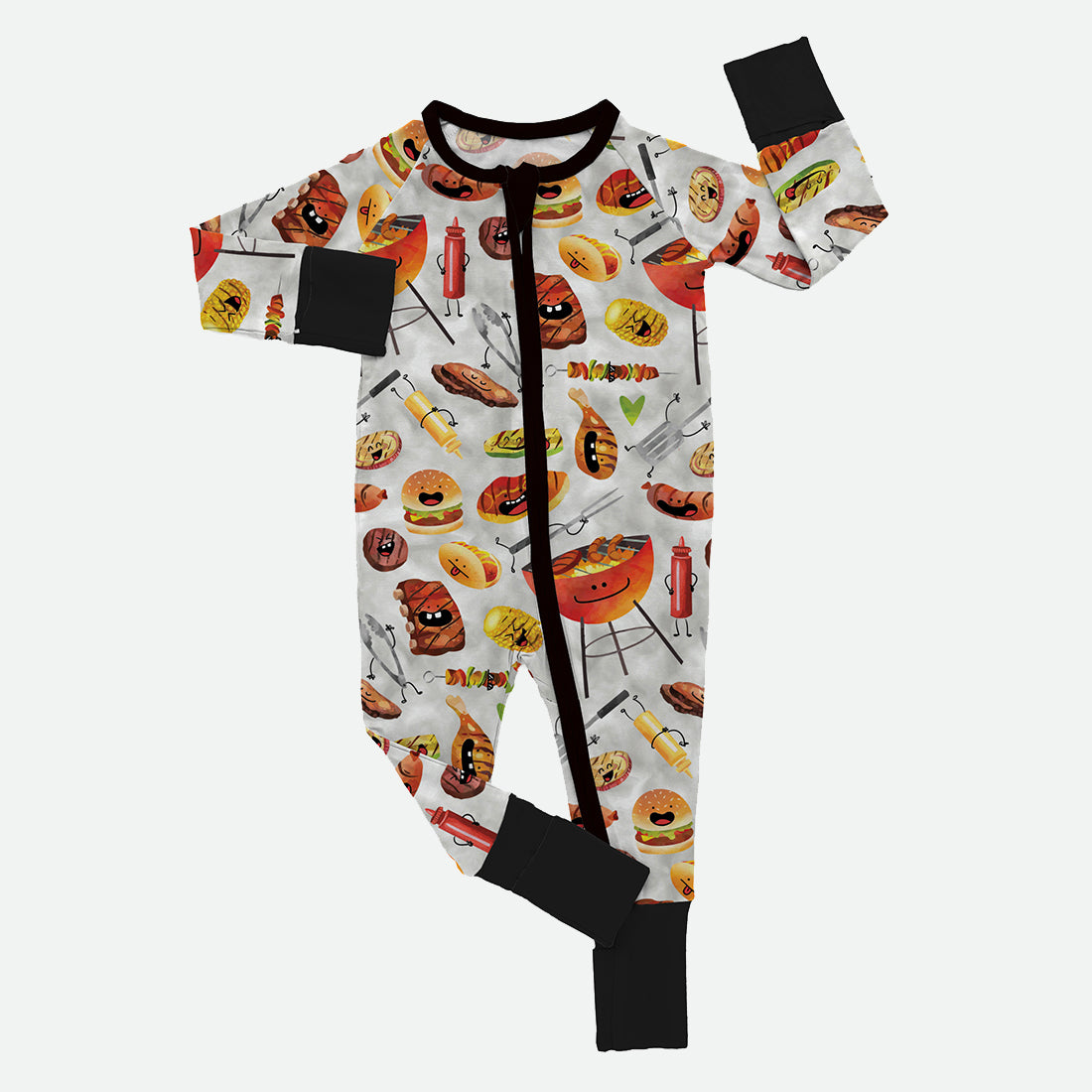 BBQ Smoke - Bamboo Zippy Romper