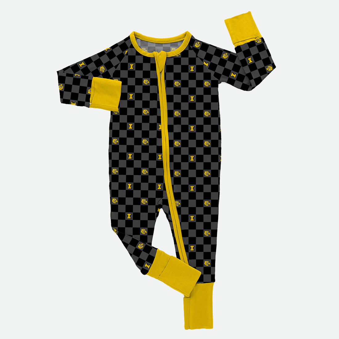 Checkered Hawkeye - Bamboo Zippy Romper