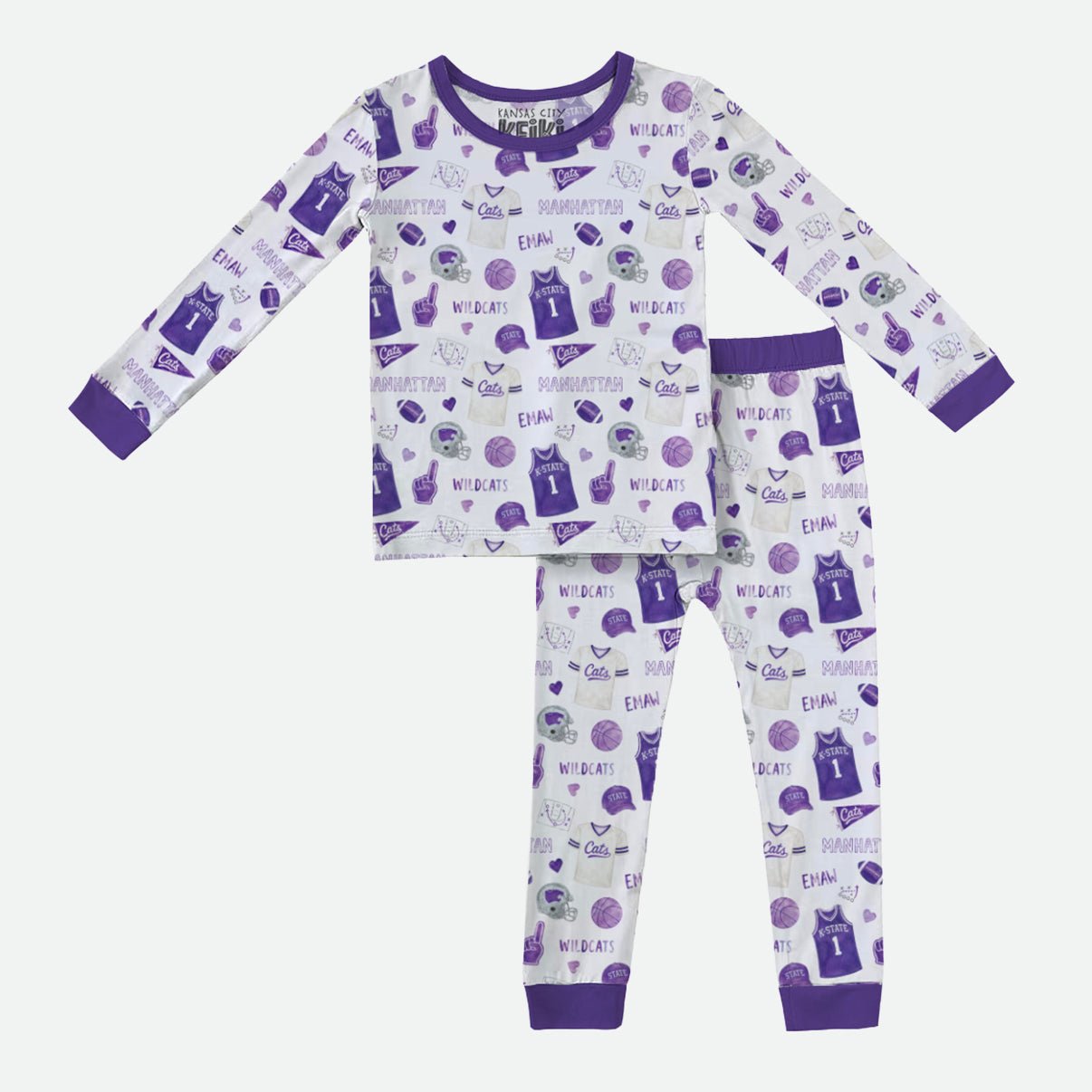Wildcat Watercolor - 2pc Long Sleeve Pajamas - PREORDER
