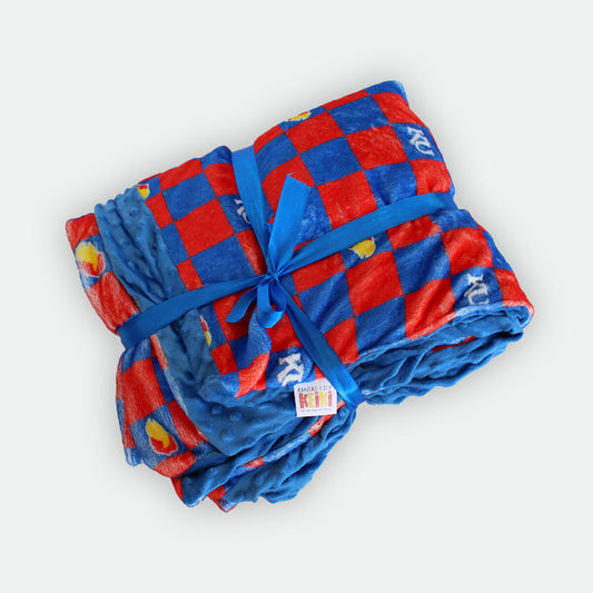 Checkered Jayhawker - Minky Fleece Blanket