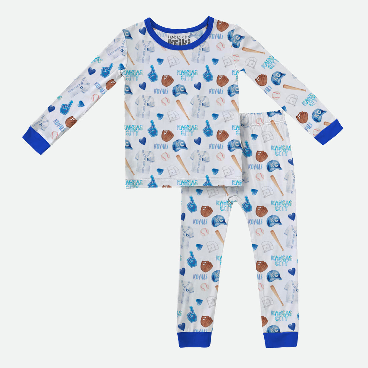 Crown Town Watercolor - 2pc Long Sleeve Pajamas
