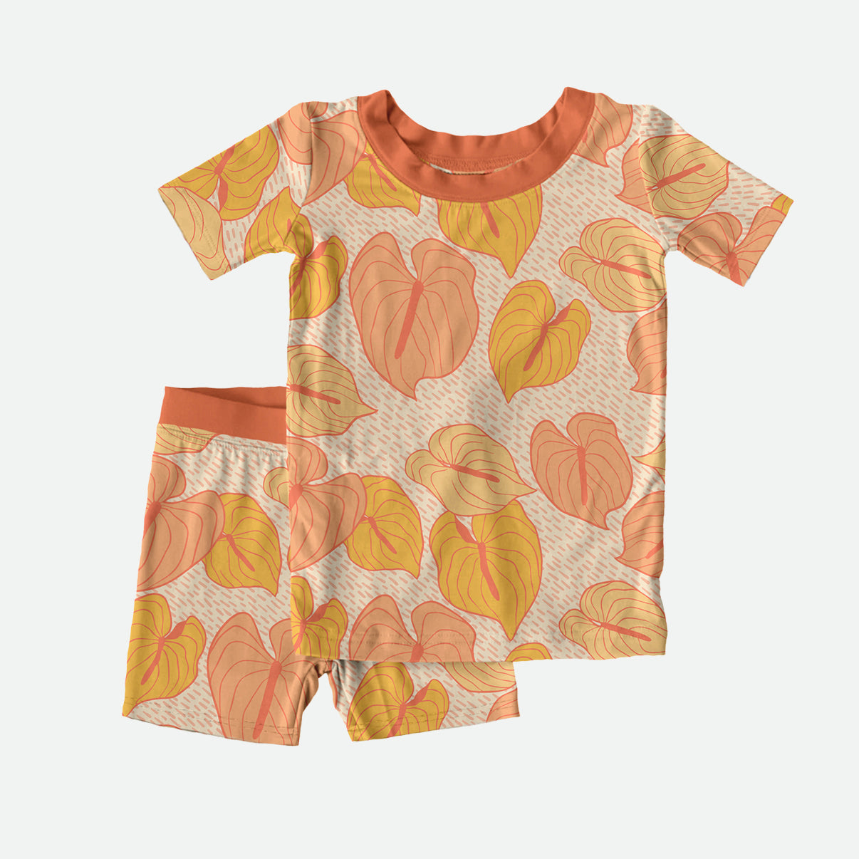 Sunrise Anthuriums - 2pc Short Sleeve Pajamas
