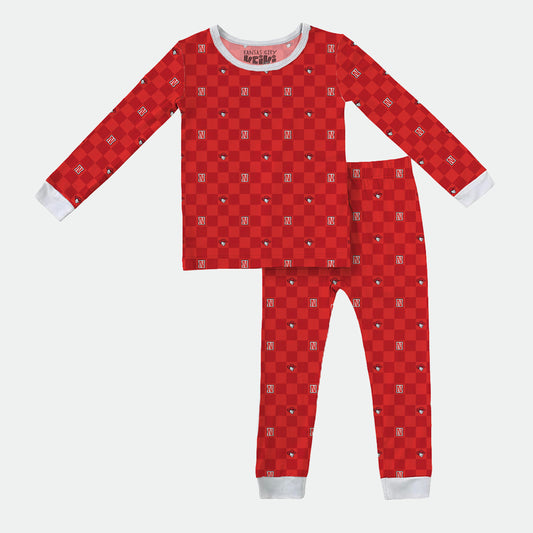 Checkered Husker - 2pc Long Sleeve Pajamas