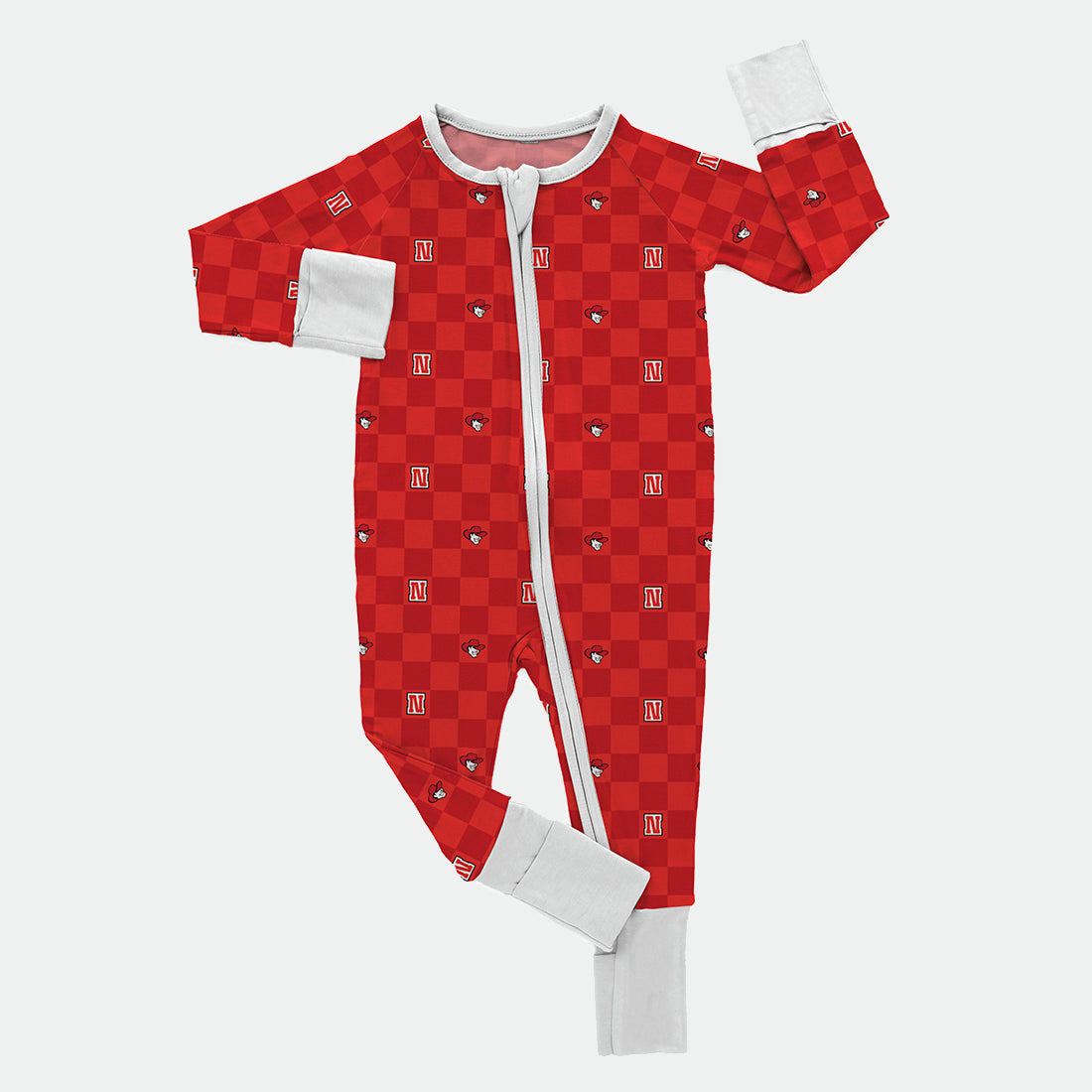 Checkered Husker - Bamboo Zippy Romper