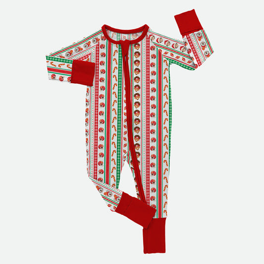 Chiefsmas Wrapping Paper - Bamboo Zippy Romper - PREORDER