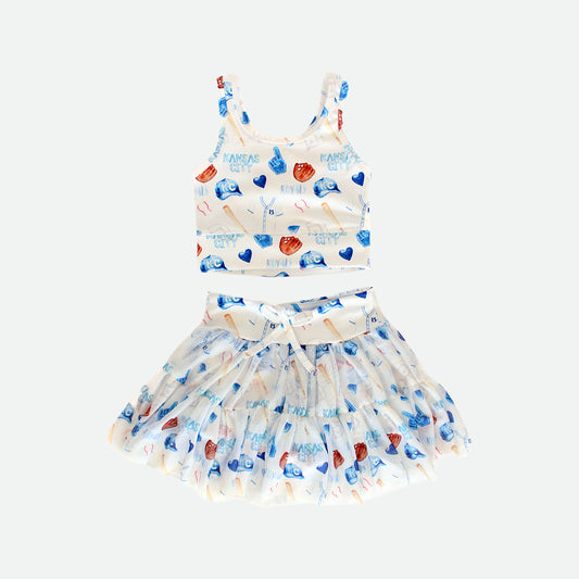 Crown Town Watercolor - Twirl Skort Set