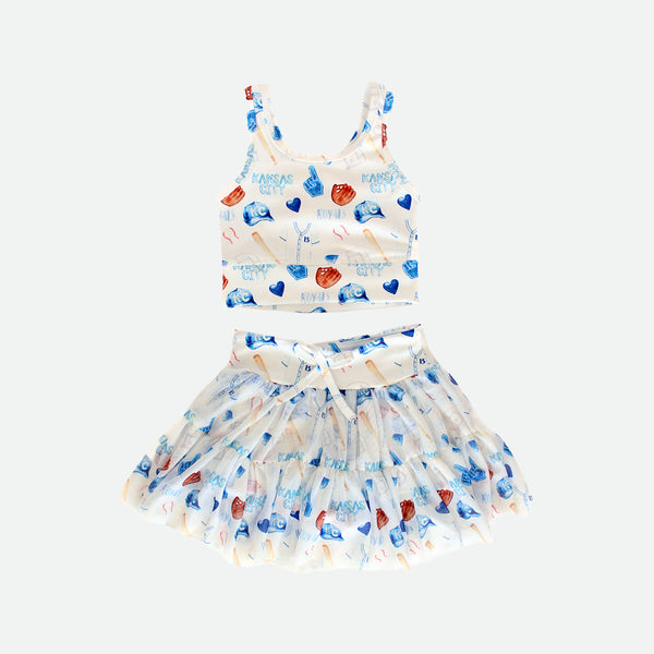 Crown Town Watercolor - Twirl Skort Set