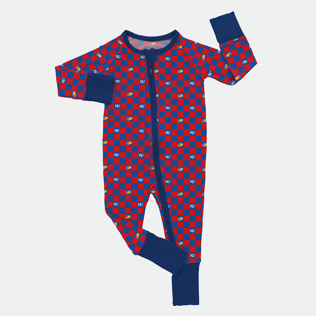 Checkered Jayhawker - Bamboo Zippy Romper