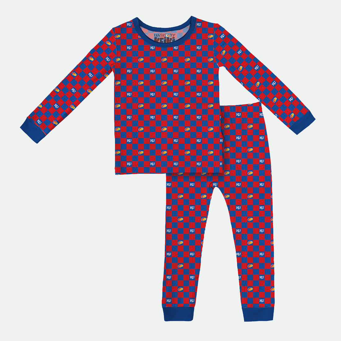 Checkered Jayhawker - 2pc Long Sleeve Pajamas