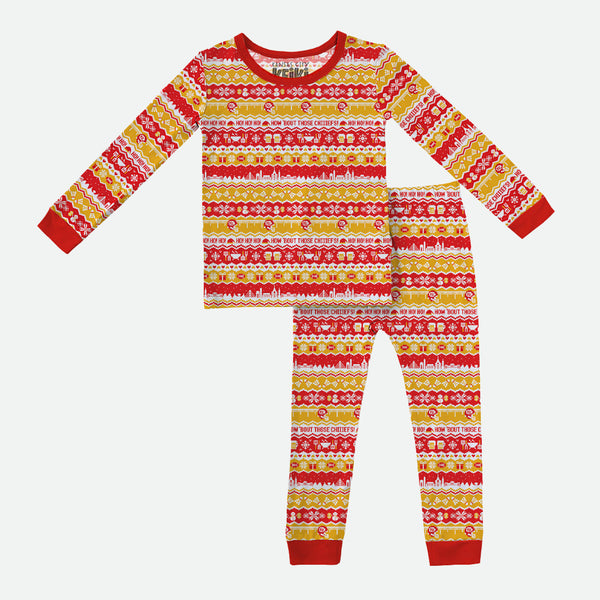 Kansas City Christmas Sweater - 2pc Long Sleeve Pajamas - PREORDER