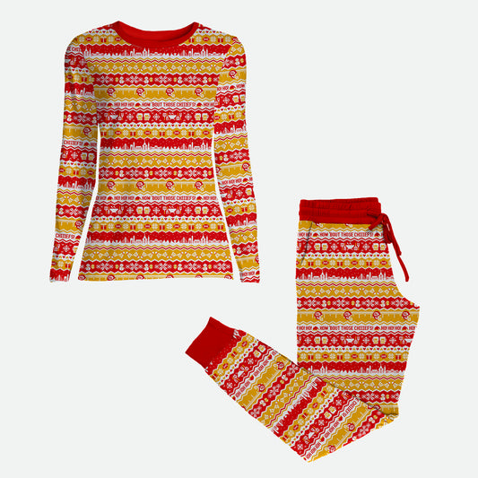 Kansas City Christmas Sweater - Women's Jogger Pajama Set - PREORDER