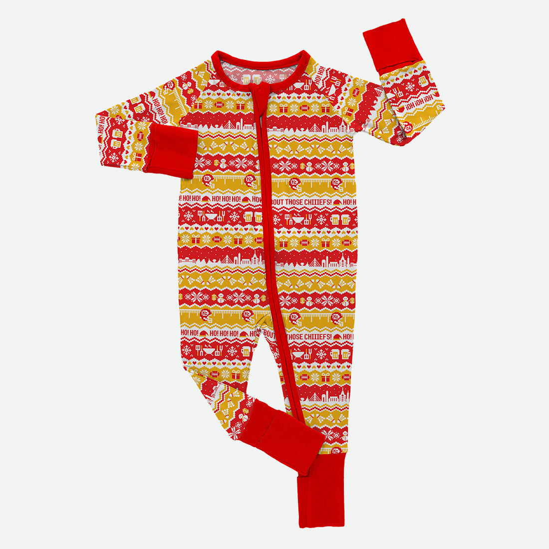 Kansas City Christmas Sweater - Bamboo Zippy Romper - PREORDER