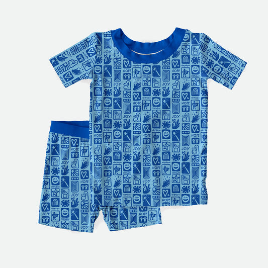 Make-A-Wish Tiles of Hope - 2pc Short Sleeve Pajamas - PREORDER