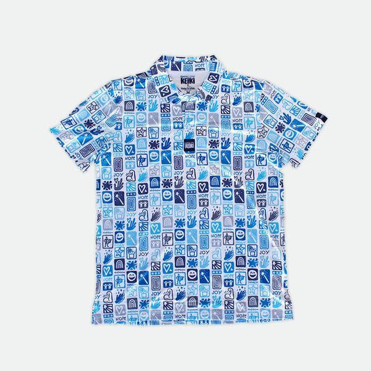 Make-A-Wish Tiles of Hope White - Men’s Performance Polo - PREORDER