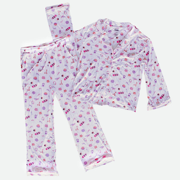 Kirsty Rae Fitness Stripes - Pink - Women's Flare PJs