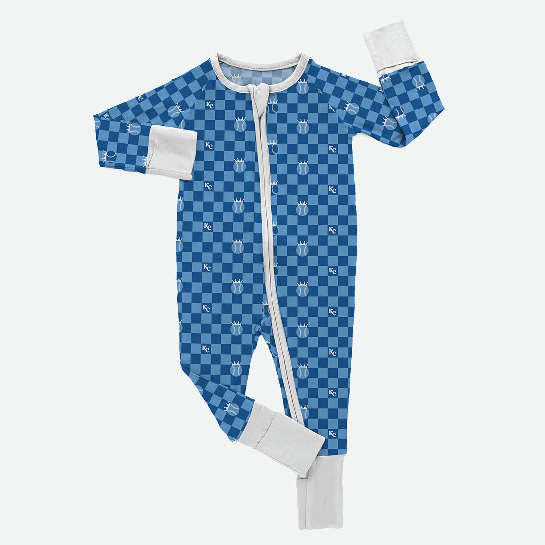 Checkered Royals - Bamboo Zippy Romper