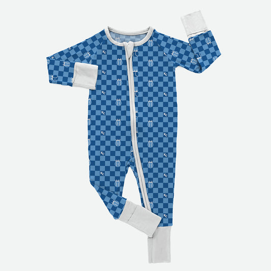 Checkered Royals - Bamboo Zippy Romper