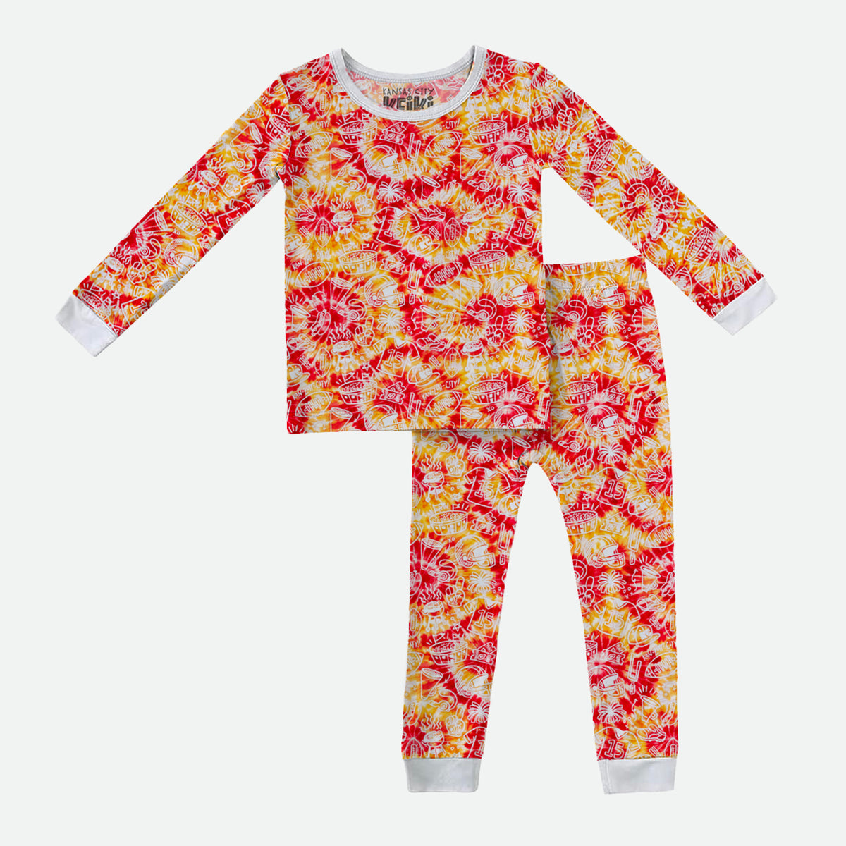 Chiefs Tie Dye Doodle - 2pc Long Sleeve Pajamas
