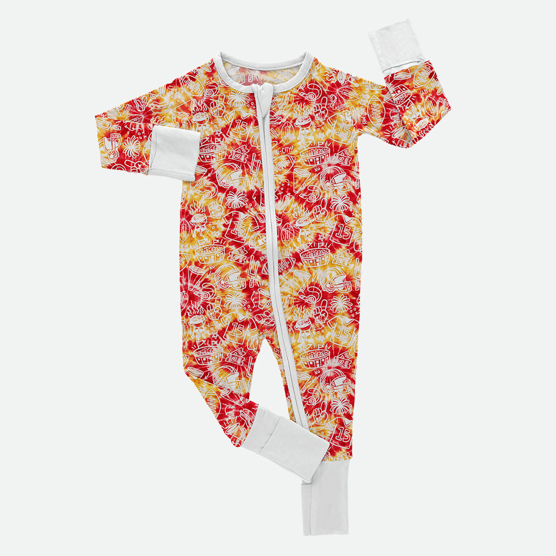 Chiefs Tie Dye Doodle - Bamboo Zippy Romper