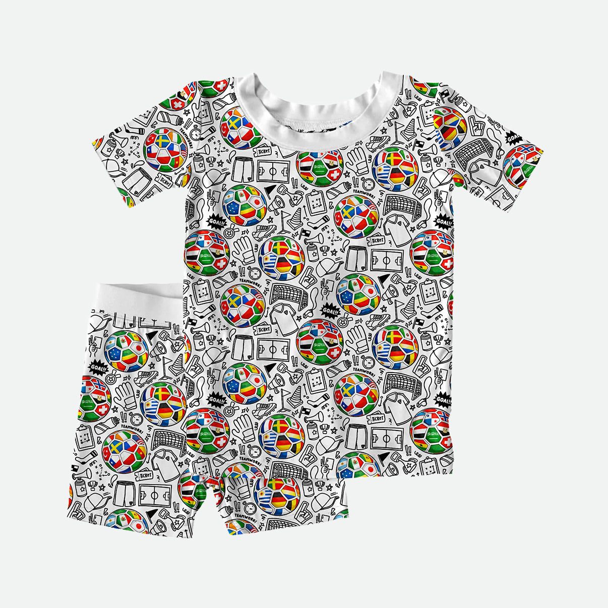 World Cup Doodle - 2pc Short Sleeve Pajamas