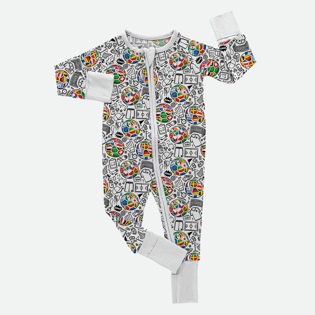 World Cup Doodle - Bamboo Zippy Romper