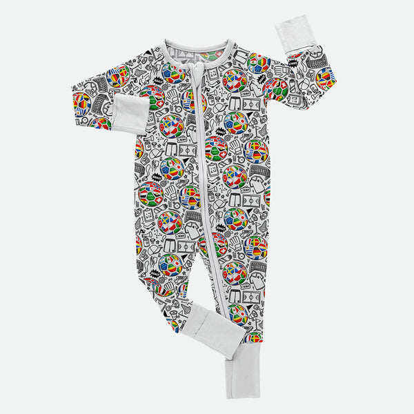 World Cup Doodle - Bamboo Zippy Romper